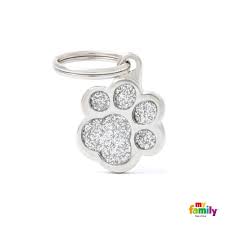 My Family Medaglietta Zampetta Glitter Argento