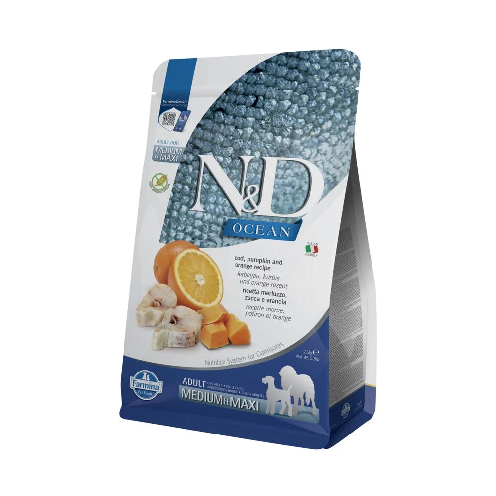 Farmina ND Adult Medium Maxi Merluzzo e Zucca 2,5 Kg