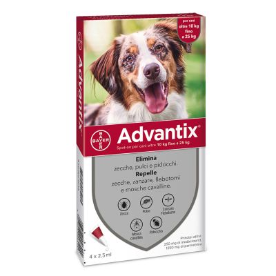 Advantix Antiparassitario Spot On Cane 10-25 kg 4x2,5 ml