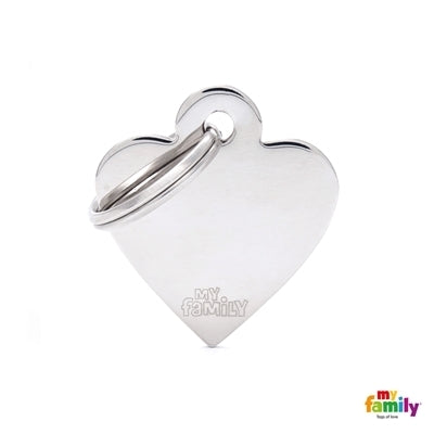 My Family Medaglietta Cuore Piccolo Cromato
