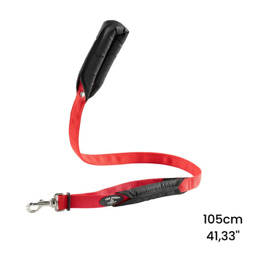 Tre Ponti Guinzaglio Doppio con Manico di Sicurezza Rosso