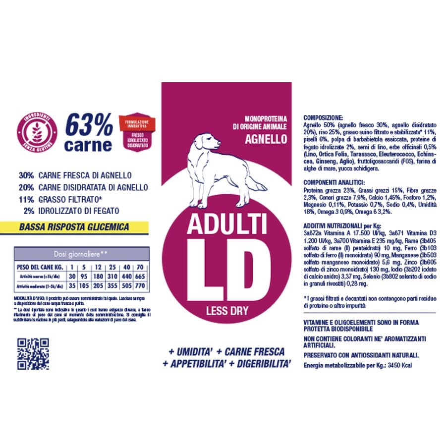Vetline adulti ld agnello 3 kg