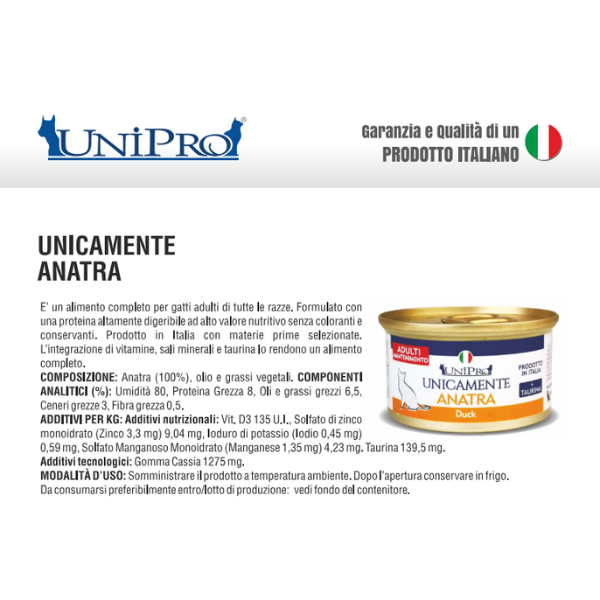 Unipro Unicamnete Adulti Anatra 85 gr