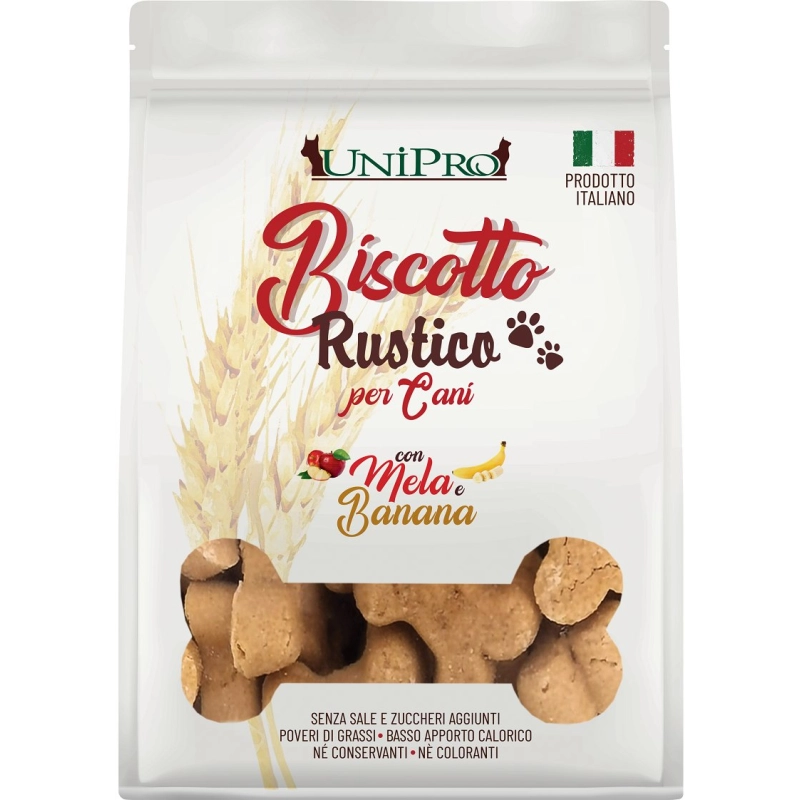 Unipro Biscotto Rustico Mela Banana Puppy/Small 300 gr