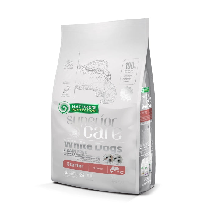 Nature's Protection White Dogs Starter All Breed Salmone 1,5 kg