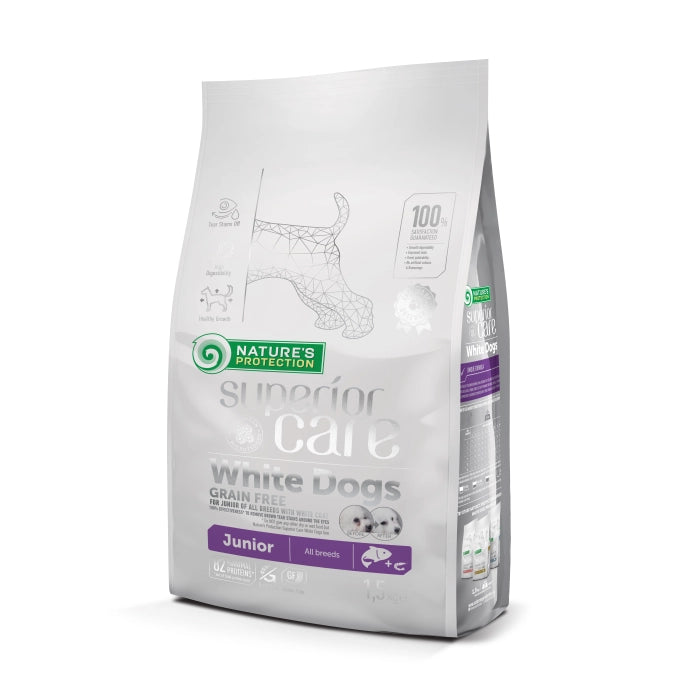 Nature's Protection White Dogs Junior All Breed Salmone 1,5 kg